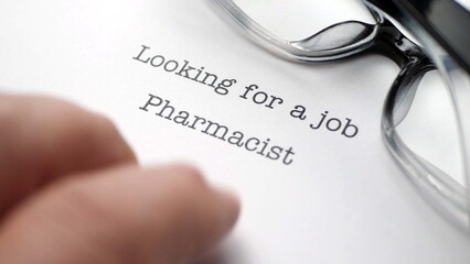 Finger tapping on looking for a job  pharmacist