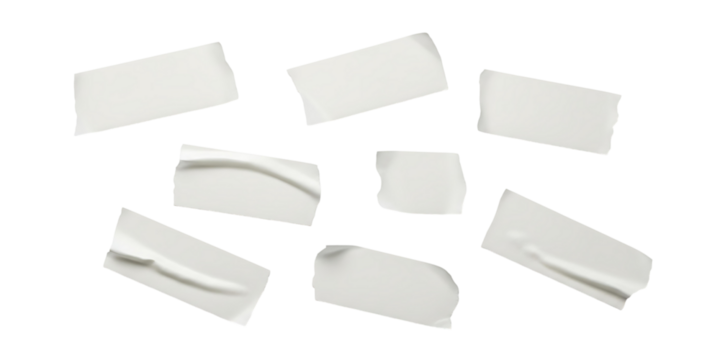 Realistic gray Tape Pieces with Transparent Background – High-Resolution Stock Image