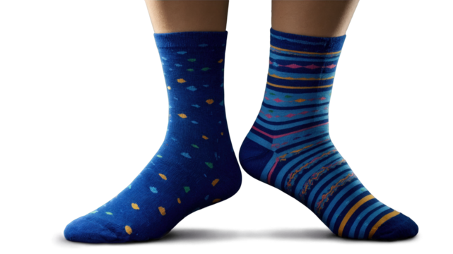 Pair of patterned ankle socks displayed against a black background.