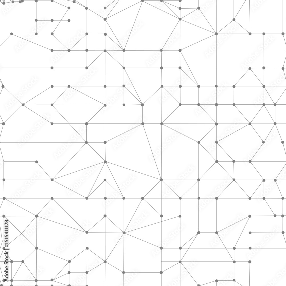 Fototapete Abstract polygonal space. Dots connected by lines. Abstract wave. Minimalist mesh.