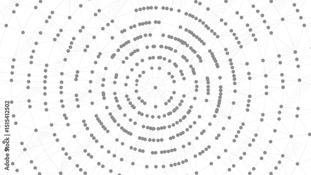 Leinwandbilder Technology abstract background. Dots connected by lines. Minimalist mesh backdrop. Abstract polygonal radial shape. Plexus circles.