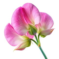 Elegant Sweet Pea Blossom Isolated on White Background in Stunning Detail