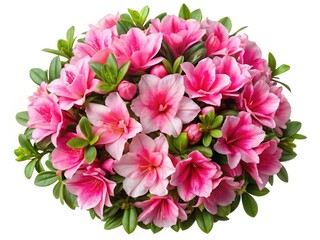 Fototapeta premium Beautiful lush pink azalea flower arrangement displayed on a white background