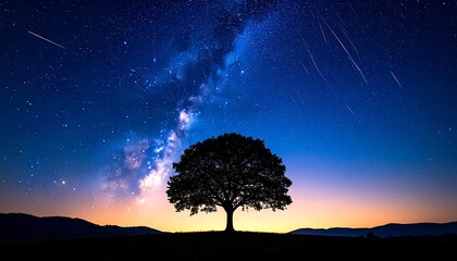 Milky Way over solitary tree.