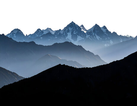 mountains in the morning