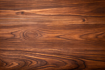 Naklejka premium Photo of Detailed close-up of a rich brown wooden surface with natural grain patterns