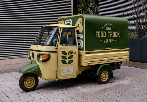 Small Food Truck PSD Mockup