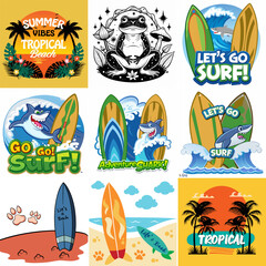 Surf designs tropical beach summer vibes