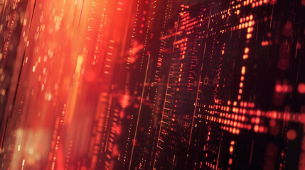 Obraz premium Abstract digital background featuring binary code and AI algorithms running in layers, symbolizing data processing, machine learning, and the complexity of artificial intelligence systems 