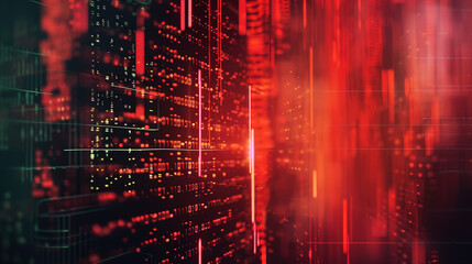 Abstract digital background featuring binary code and AI algorithms running in layers, symbolizing data processing, machine learning, and the complexity of artificial intelligence systems