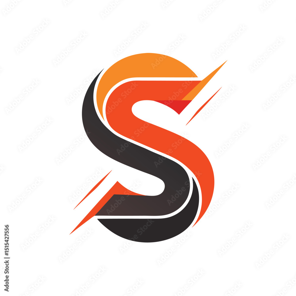 Aufkleber Creative vector logo design featuring a stylized lightning bolt and dynamic shapes for branding and visual identity purposes