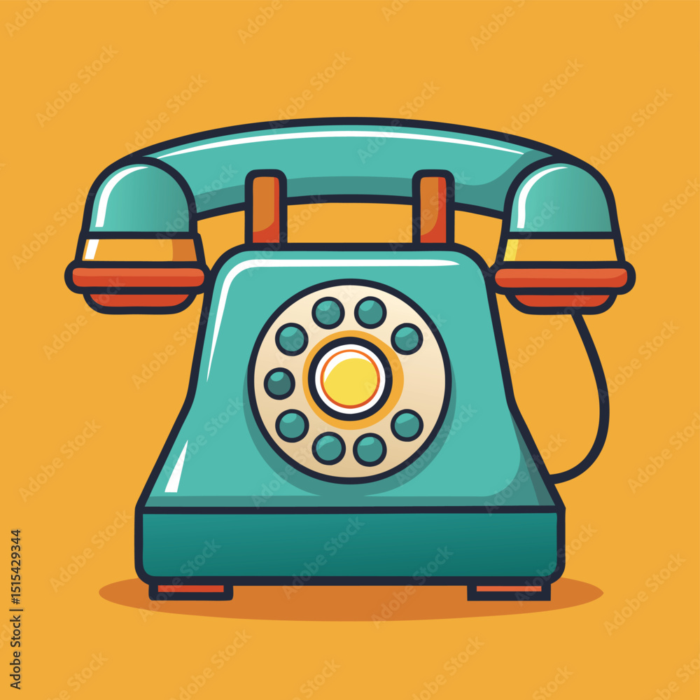 Poster colorful vintage telephone design with a unique retro style suitable for various creative projects a