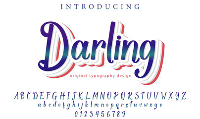 Darling Font Stylish brush painted an uppercase vector letters, alphabet, typeface