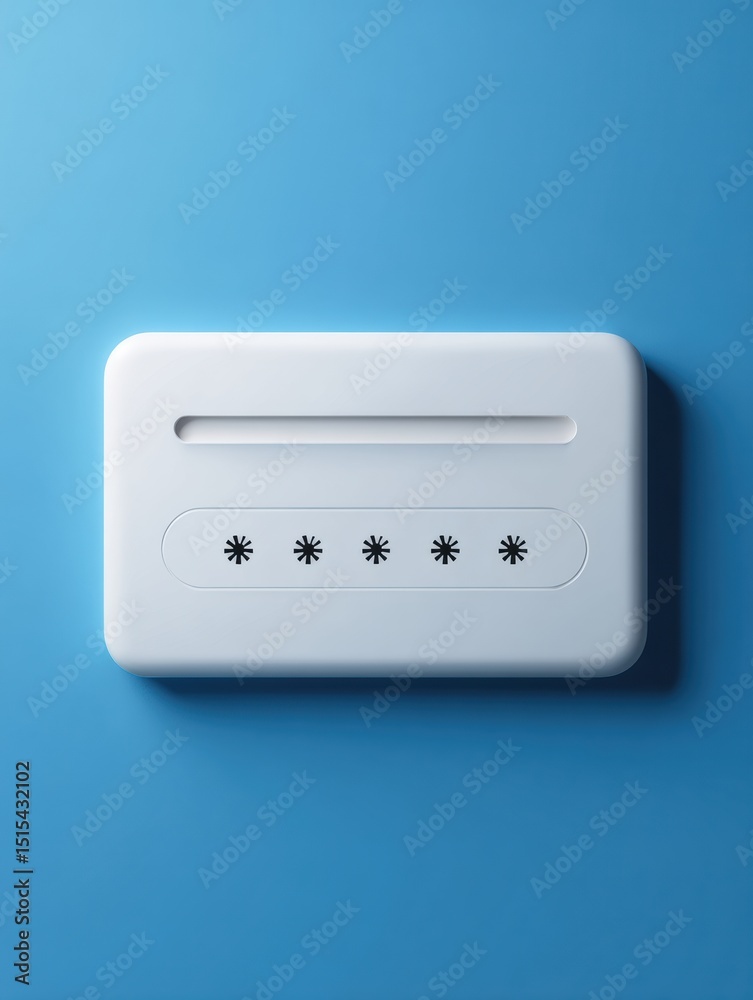 Aufkleber Design of Broken Password Entry Field Illustrating Minimalistic Approach on a Blue Background