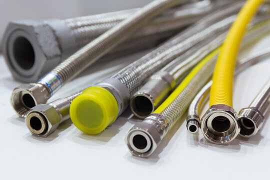 Various gas hoses on the table