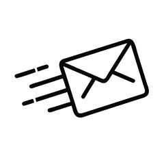 E-mail icon, Message send icon on transparent background 