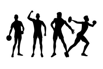 Fototapeta premium Silhouettes of Athletes Full-Body Portraits for Design
