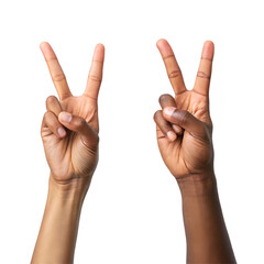 Two hands forming a sign language gesture, universal symbol for communication.