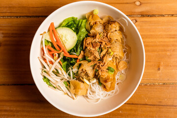 Vietnamese veggie eggroll salad