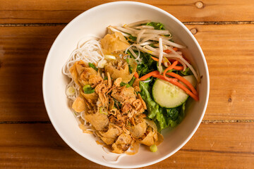 Vietnamese veggie eggroll salad