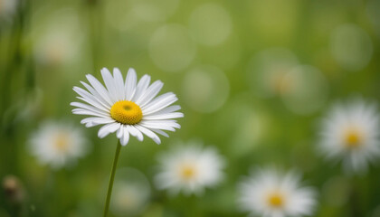 Obraz premium Close-up of a Single Daisy in a Field of Daisies