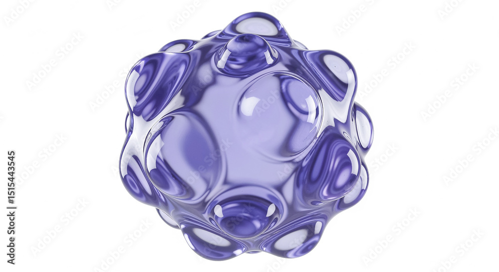 Aufkleber abstract purple metaball transforming and changing shape on white background