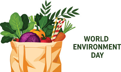 World environment day illustration eco friendly design with green and blue themes