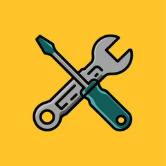 vector icons representing home fix and factory maintenance, gas and electricity maintenance