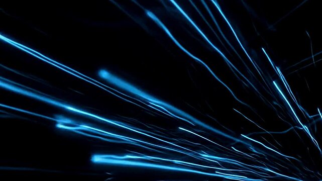  Dynamic Sci-Fi Neon Blue Lines Lower Third Animation