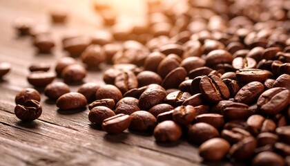 Naklejka premium Roasted Coffee Beans Pile.
