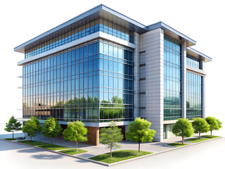 modern office building in the city isolated on white background.PNG Transparent file type with high definition picture quality available.