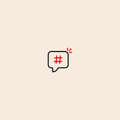Hashtag icon flat vector design. 
