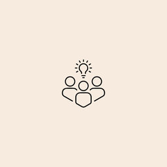 Group of people with idea icon flat vector design.