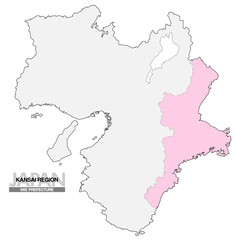 日本地図 関西地方 三重県 県境無し 03