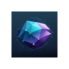 Fototapeta premium Abstract geometric shape with light and shadow in polygonal design style