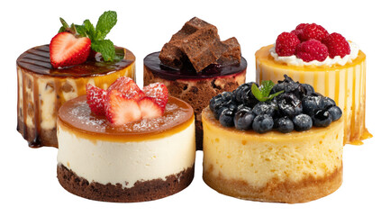 Strawberry and blueberry cheese cake isolated 3d mockup without background using for sweet product purpose.