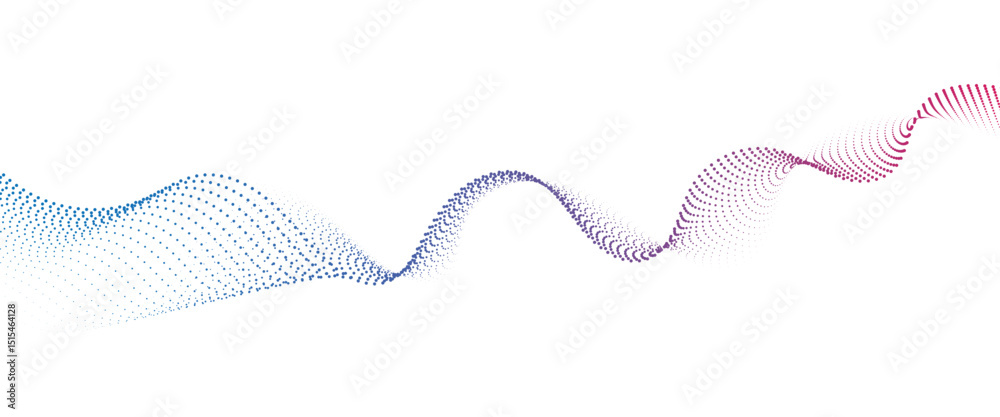 Aufkleber Flowing Dot Wave halftone gradient pattern on transparent background	
