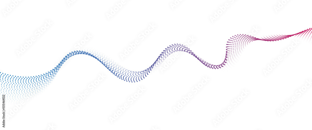 Aufkleber Flowing Dot Wave halftone gradient pattern on transparent background	

