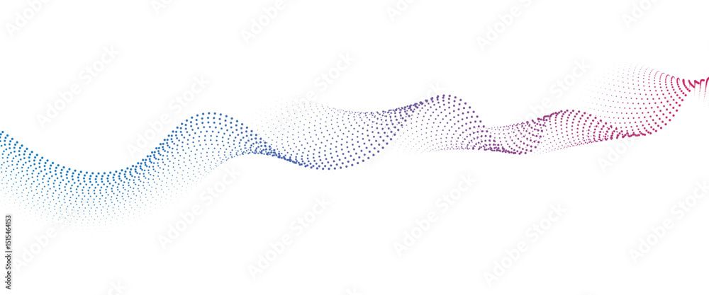 Aufkleber Flowing Dot Wave halftone gradient pattern on transparent background	
