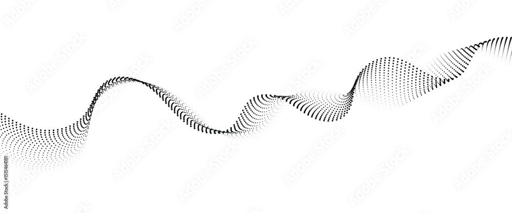 Aufkleber Flowing Dot Wave halftone gradient pattern on transparent background	

