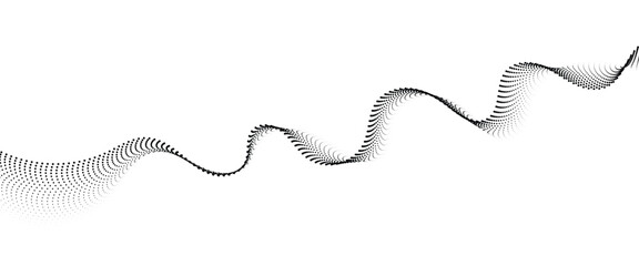 Flowing Dot Wave halftone gradient pattern on transparent background	
