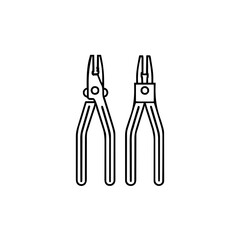 Stylish Minimalist Icon of Pliers and Tools