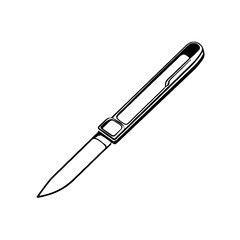Stylish Minimalist Icon of a Sharp Utility Knife