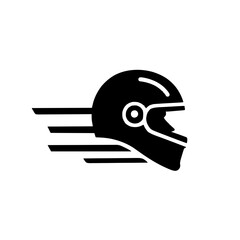 Stylized Racing Helmet Icon Representing Speed and Motion