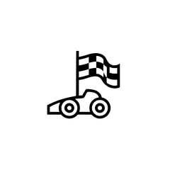 Stylized Racing Icon with Checkered Flag Design