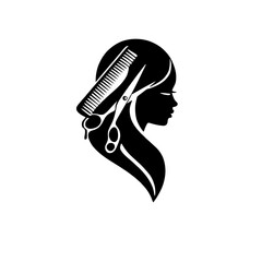 Stylish Hairdresser Icon Featuring Scissors and Comb