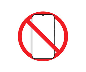 No Phone prohibition warning sign Bannd device Vector illustration isolated on white background illustration