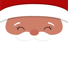 Santa Claus Face with Merry Christmas Greeting – Vector Art