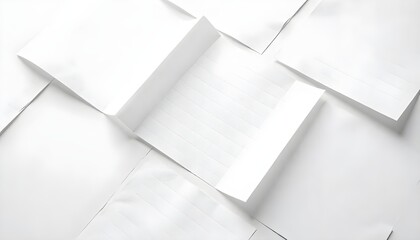 Top View of Folded White Sheets Arranged in a Clean Minimalist Pattern

