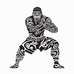 Maori tribe Haka Images vector isolated on white background.